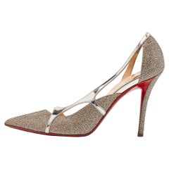 Christian Louboutin Metallic Gold Glitter Edith D'orsay Pumps Size 38.5