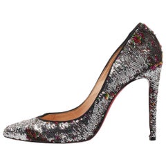 Christian Louboutin Multicolor Sequins Pigalle Follies Pumps Size 40