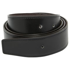 Hermes Noir/Rouge Sellier Chamonix and Togo Leather Belt Strap