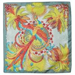 Hermes Multicolor Mythiques Phoenix Silk Square Scarf