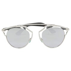 Dior Silver/Black Mirrored SoReal Aviator Sunglasses