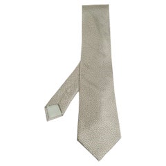 Hermes Pale Green H Print Silk Tie
