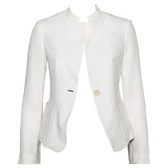 Emporio Armani White Crepe Button Front Blazer S