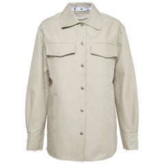 Chaqueta abotonada de algodón gris Off-White S