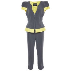 Giorgio Armani Tuta con pantaloni grigio/giallo M. I.