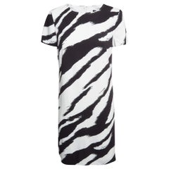 Class by Roberto Cavalli Black/White Zebra Print Crepe Shift Dress M