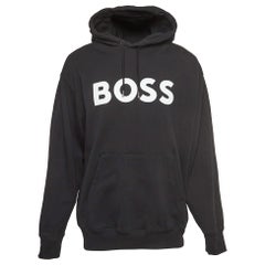 Boss By Hugo Boss Schwarz Baumwolle Logo Patch Oversized Hoodie XL