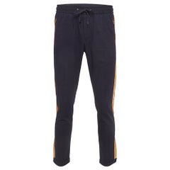 Dolce & Gabbana Navy Blue Cotton Drawstring Trousers S
