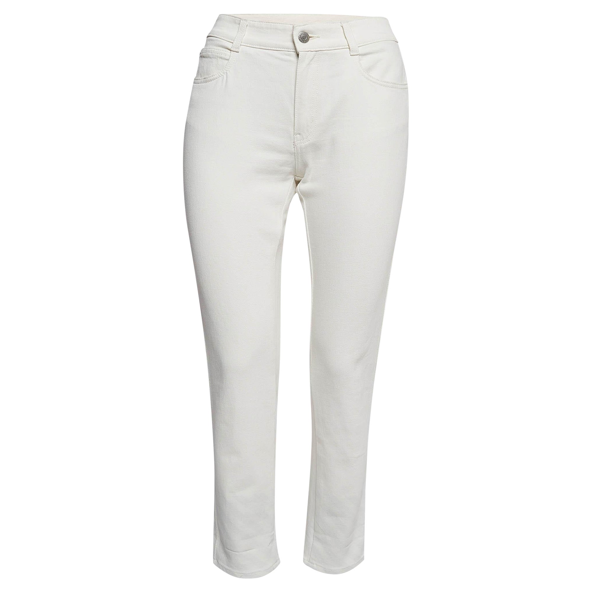 Stella McCartney Vaqueros estampados con dobladillo blanco M Cintura 28