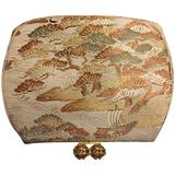 1950s Koret Asian Brocade Clutch Evening Bag with Gold and Pearl Clasp