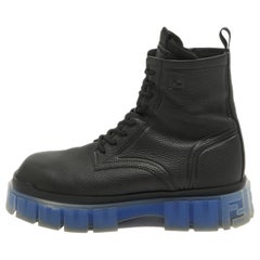 Fendi Black Leather Force Ankle Boots Size 45