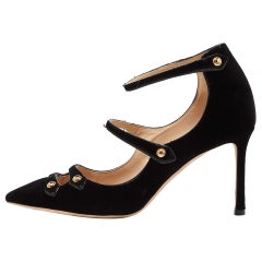 Jimmy Choo Black Velvet Lacey Pumps Size 39.5