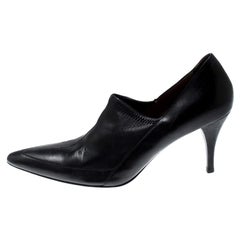 Gucci Black Leather Pointed Toe Loafer Pumps Size 38
