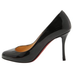 Christian Louboutin Black Patent Leather Dolly Pumps Size 37