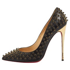 Christian Louboutin Black Studded Leather So Kate Pumps Size 41