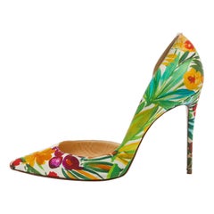 Christian Louboutin Multicolor Satin Iriza D'Orsay Pumps Size 40