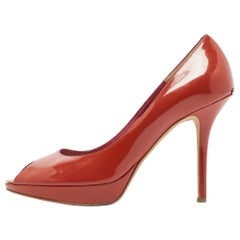 Dior Pumps in pelle verniciata arancione scuro Miss Dior Taglia 41