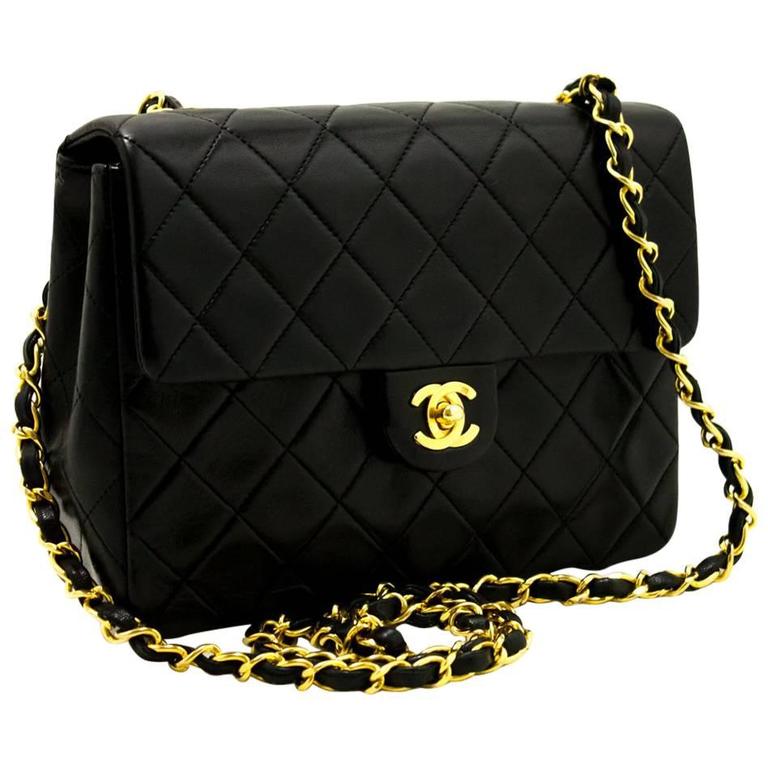 CHANEL Mini Small Chain Shoulder Bag Crossbody Black Quilted Flap For Sale at 1stdibs