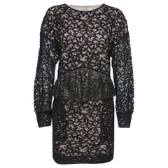 See by Chloe - Vestito corto con volant in pizzo a motivi neri L.L.A.