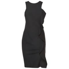 Emporio Armani Black Jersey Ruffled Short Dress M