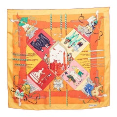Hermes Vintage Multicolor Jacquard Silk Le Carnaval de Venise Scarf