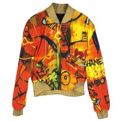 Chanel New CC Graffiti Egypt Sacred Symbols Bomber Jacket