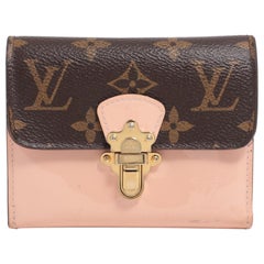 Louis Vuitton Vernis × Monogram Canvas Trifold Portafoglio Rose Ballerine