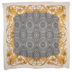 Silk Muslin Stole in White and Yellow