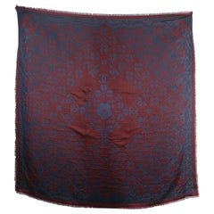 Chanel Cashmere Stole in Burgundy and Blue