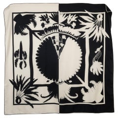 Hermes Large Stole in Black and White Cashmere Shawl