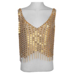 Top Paco Rabanne de plata y metal dorado, 2003