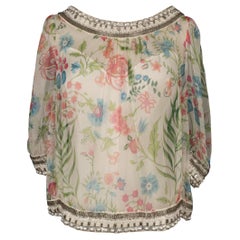 Christian Dior Floral Pattern Silk Top, 2008