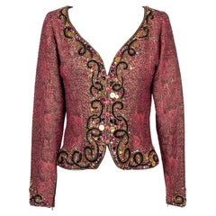 Nina Ricci Pink Top Haute Couture in Pearls and Rhinestones