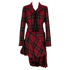 Alexander McQueen Black Silk and Wool Tartan Set, F/W 2006