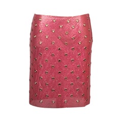 Paco Rabanne Rock aus rosa Metallic-Netzstoff