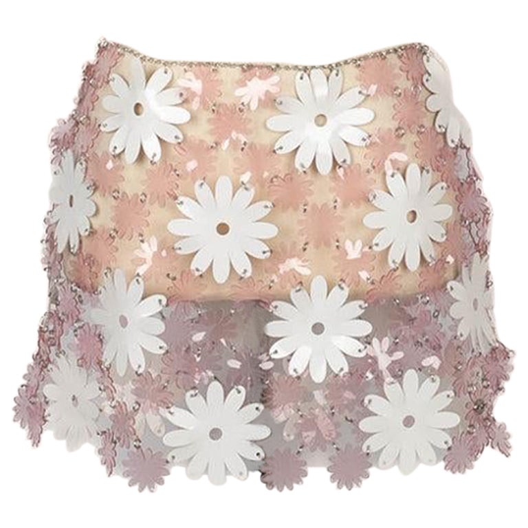 Paco Rabanne Skirt in Pink and White Flower, 2020 For Sale