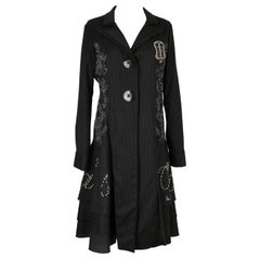 Jean Paul Gaultier Dark-Grey Striped Coat