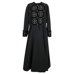 Louis Feraud Black Woollen Cloth Coat Haute Couture, 1978/1982
