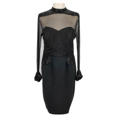 Christian Dior Embroidered Black Pearls Dress