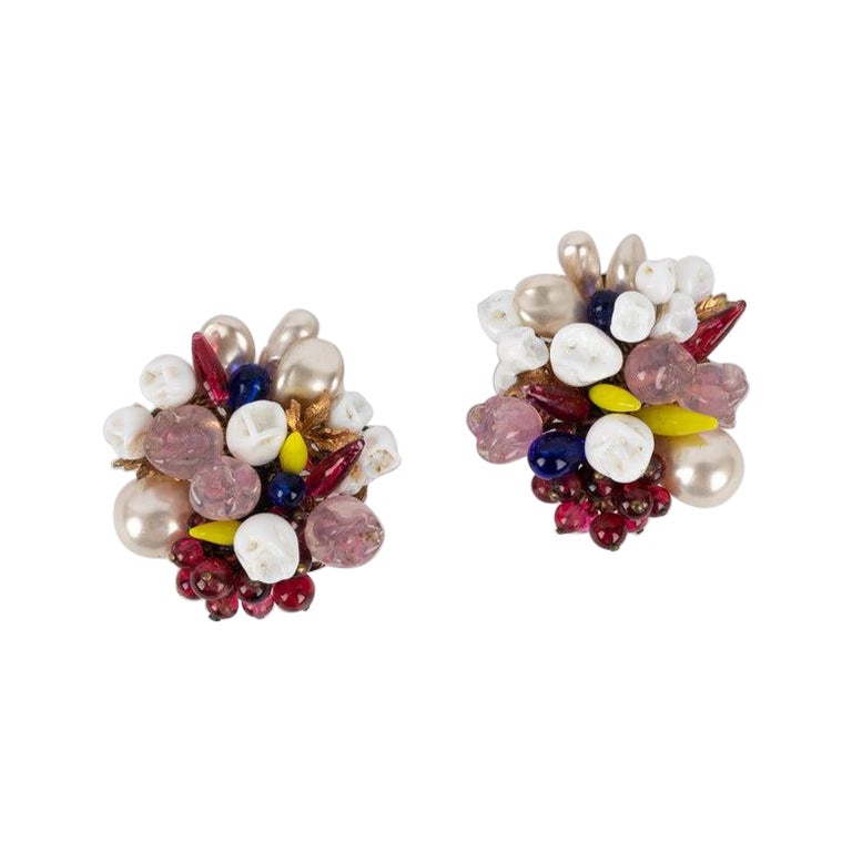 Maison Rousselet Golden Metal Earrings For Sale