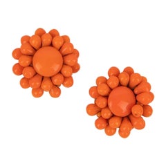 Flower Golden Metal Clip-On Earrings