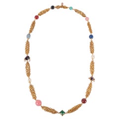 Collar vintage de perlas, perlas de vidrio, años 60