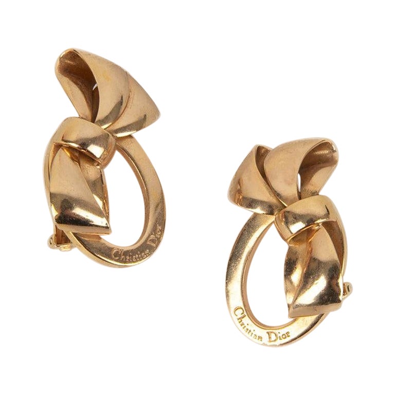 Christian Dior Earrings in Golden Metal