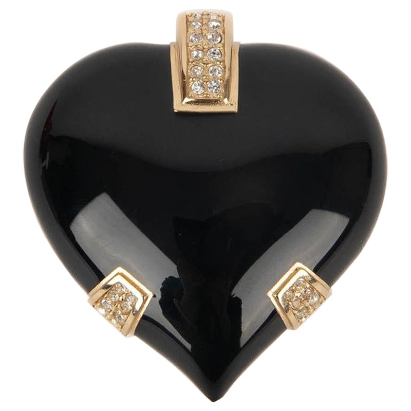 Dior Heart Brooch in Golden Metal