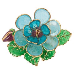Broche Colgante Augustine Pasta de cristal y metal dorado