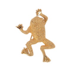 Dior Frog Tiny Golden Metal Brooch