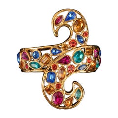 Bracelet Yves Saint Laurent en métal doré avec strass