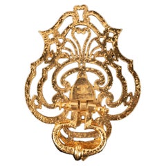 Chanel Golden Metal Door-Knocker Brooch Haute Couture