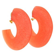 Migeon et Migeon Orange geschnitzte Ohrclips