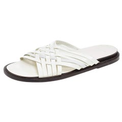 Givenchy White Leather Strappy Flat Slide Sandals Size 43